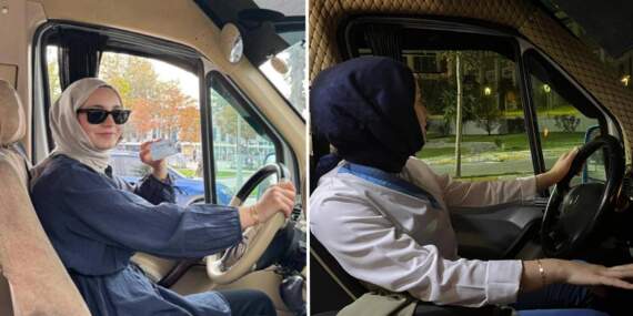 Sabahları ebe olarak gören akşamları direksiyon başında buluyor! 5 aydır yolculara ulaşım sağlıyor