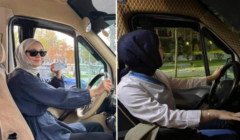 Sabahları ebe olarak gören akşamları direksiyon başında buluyor! 5 aydır yolculara ulaşım sağlıyor