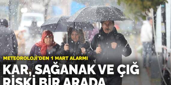 Meteoroloji’den 1 Mart alarmı: Kar, sağanak ve çığ riski bir arada