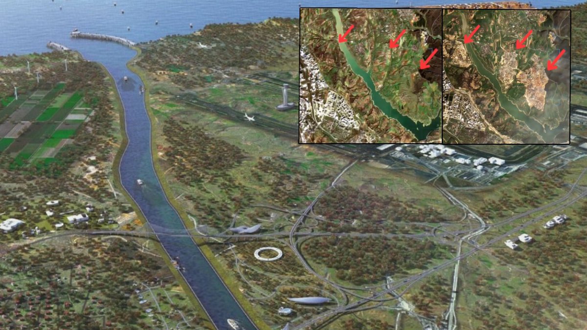 Uydu görüntüleri ortaya çıktı: Kanal İstanbul güzergahında bir yılda inanılmaz betonlaşma