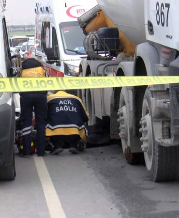 Güngören’de feci kaza: Motosiklet sürücüsünün üzerinden beton mikseri geçti