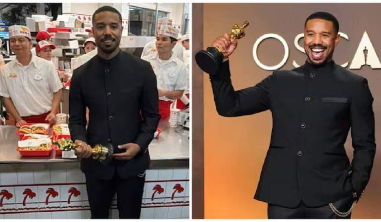Oscar’ı elinde tuttu sevinci ilginç oldu! Soluğu burgerci de aldı
