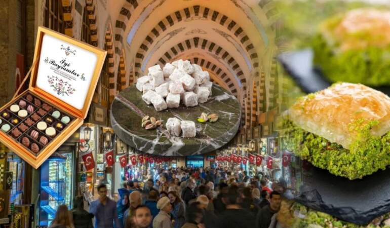 Eminönü’nde bayram mesaisi: Bir dilim fıstıklı baklava 80 lira