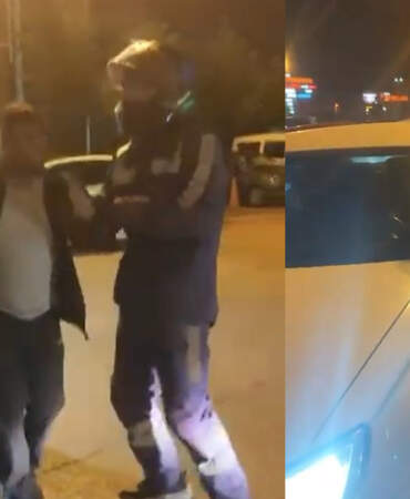 Trafikte dehşet anları! Tartıştığı motosikletli kuryeyi darp edip aracıyla ezdi