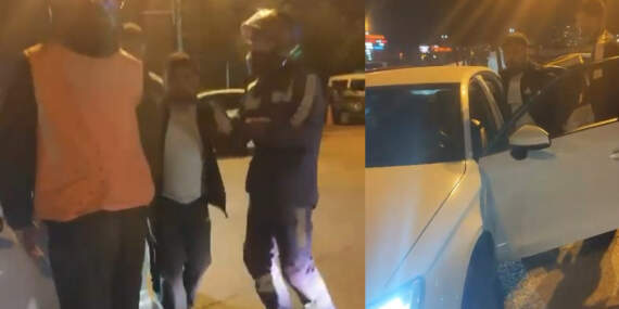 Trafikte dehşet anları! Tartıştığı motosikletli kuryeyi darp edip aracıyla ezdi
