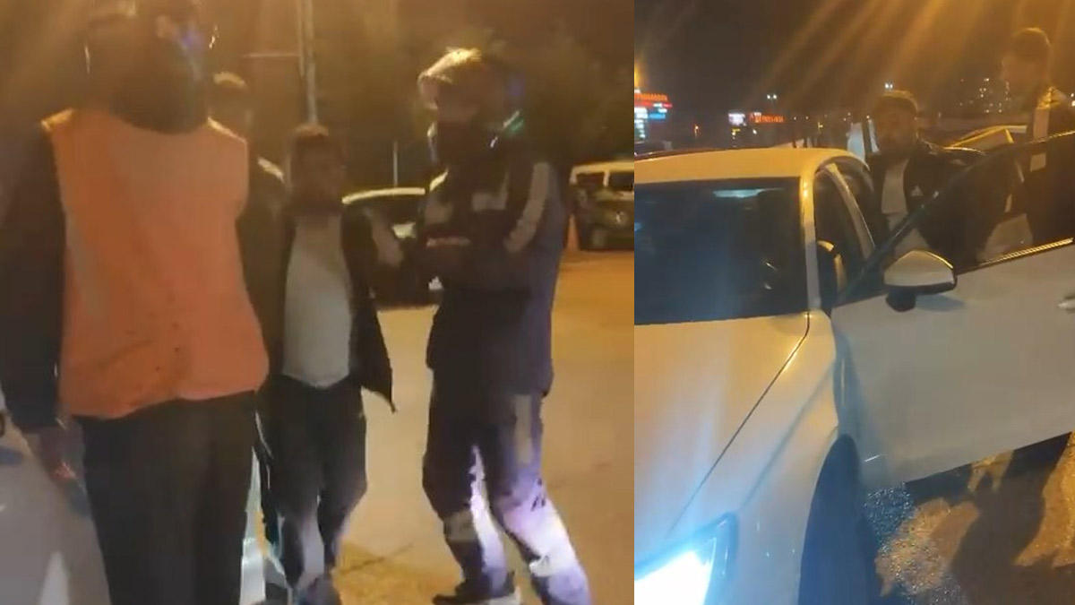 Trafikte dehşet anları! Tartıştığı motosikletli kuryeyi darp edip aracıyla ezdi