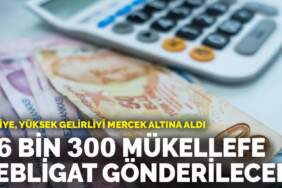 Maliye, yüksek gelirliyi mercek altına aldı: 16 bin 300 mükellefe tebligat gönderilecek
