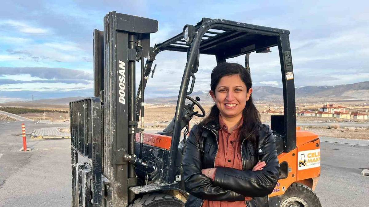Kadınların gururu! 23 yaşında forklift kullanıyor, görenler şaşırıp kalıyor