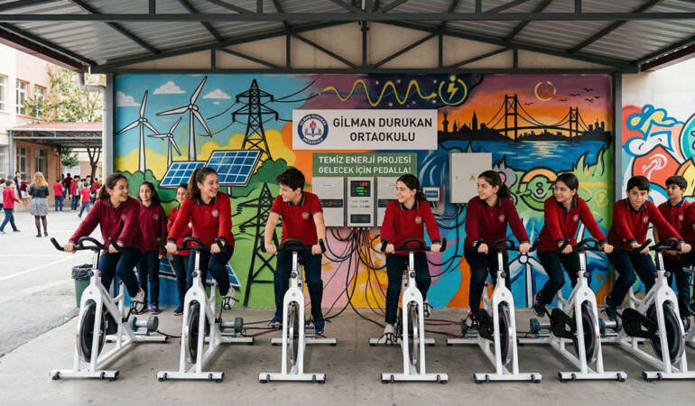 Bisikletle elektrik nasıl üretilir? Hangi okulda öğrenciler bisiklet sürerek enerji üretiyor? Öğrenciler elektrik santrali gibi çalışıyor