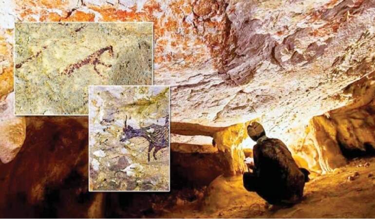 Dünyanın en eski mağara resmi! 67 bin yıl  öncesine ait ilk resimler…