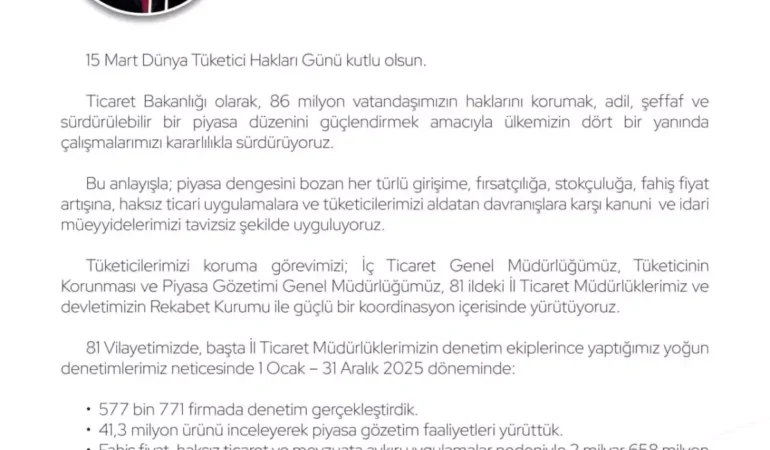 Tüketici Hakları Günü Kutlandı