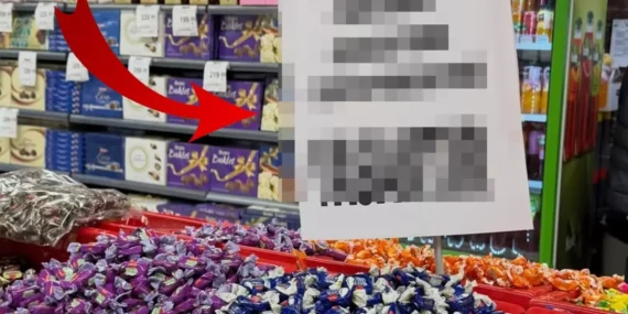 Bayram şekeri reyonuna asılan not tepki çekti