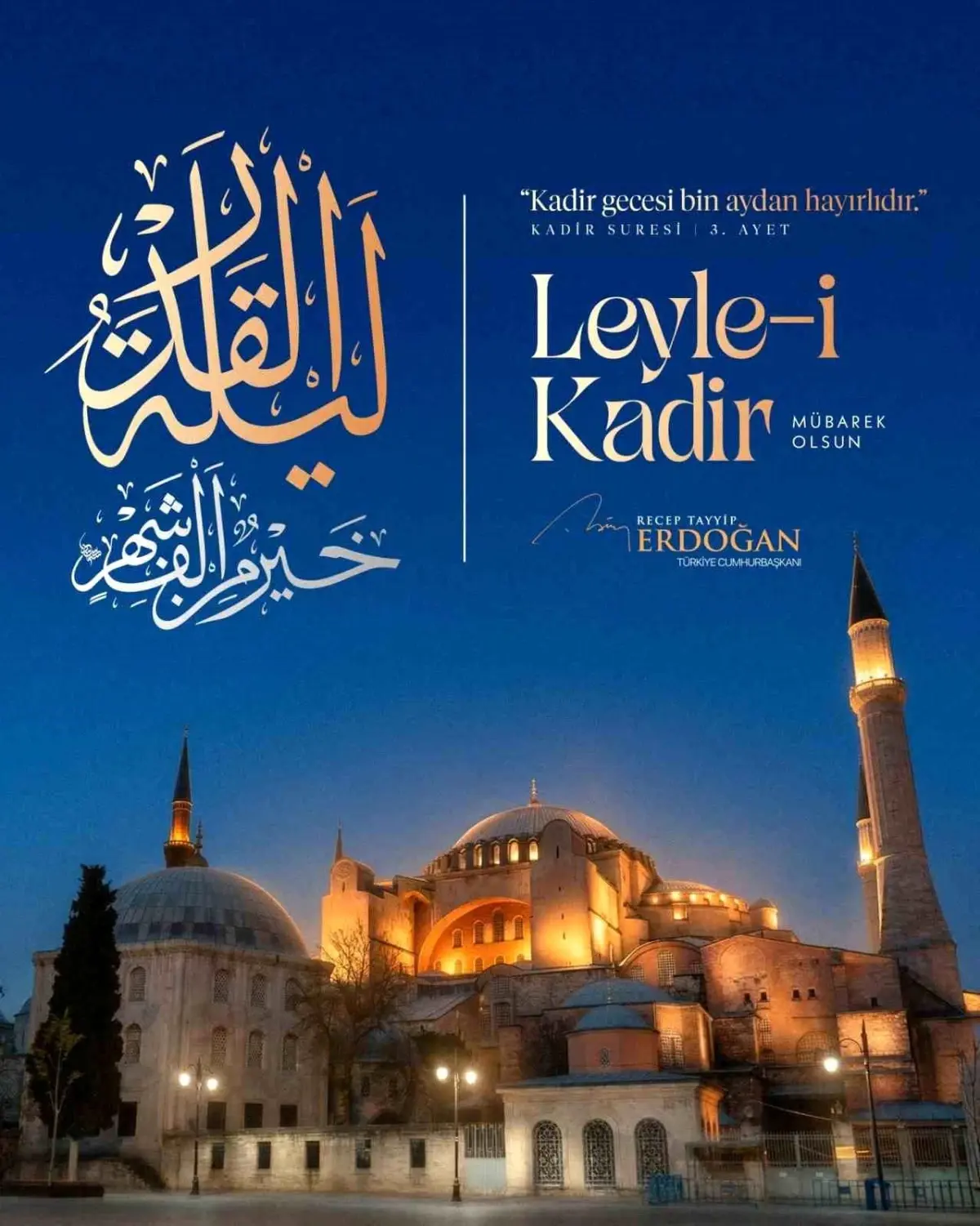 Erdoğan’dan Kadir Gecesi Mesajı