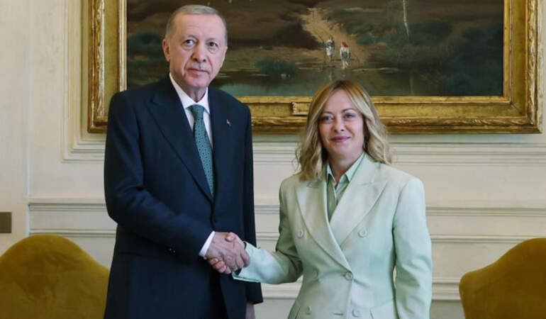 Cumhurbaşkanı Erdoğan, Meloni ile Görüştü