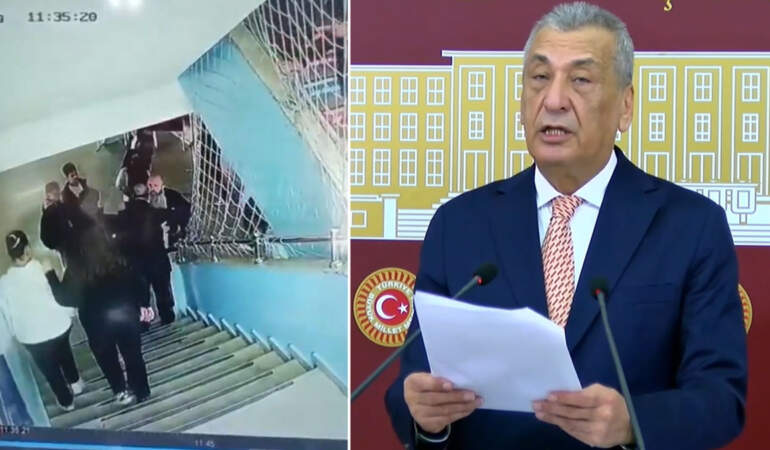 CHP’li vekil skandal görüntüleri Meclis’e taşıdı: Belediye Meclis Üyesi okul basıp öğretmeni darp etti
