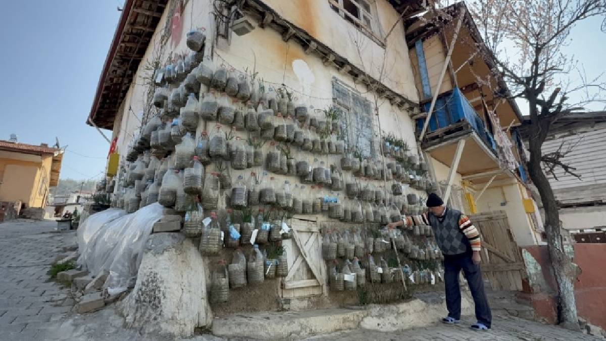 Evinin duvarını donattı, dış cephesi tarlaya döndü! Artık dışardan almıyor