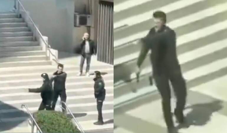 İsrail Konsolosluğuna saldırıda polisle alay eden 8 şüpheli adliyeye sevk edildi