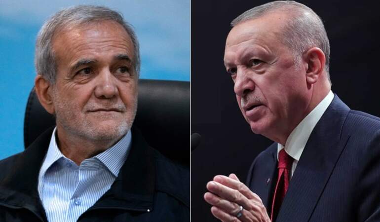 Erdoğan, Pezeşkiyan ile görüştü: Diyalog iklimi tesis edilmeli