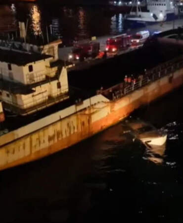 Üsküdar’da korku dolu anlar: Gemiye çarpan tekne battı