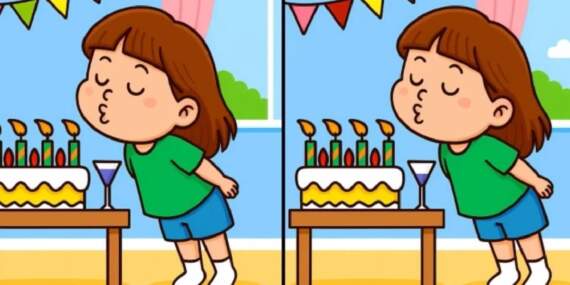 Sadece dâhiler 12 saniyede seçebiliyor! Mum üfleyen kız görselindeki 3 gizli farkı bulabilecek misiniz?