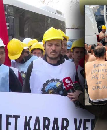 Madencilerden Bakanlık önünde eylem: Açlık grevine başladılar