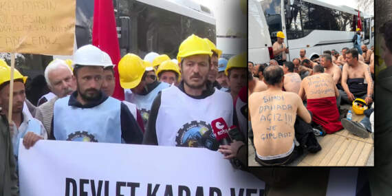 Madencilerden Bakanlık önünde eylem: Açlık grevine başladılar