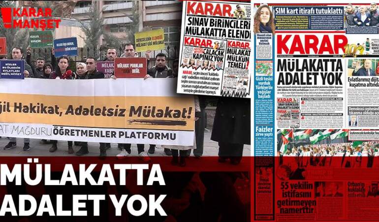 Mülakatta adalet yok