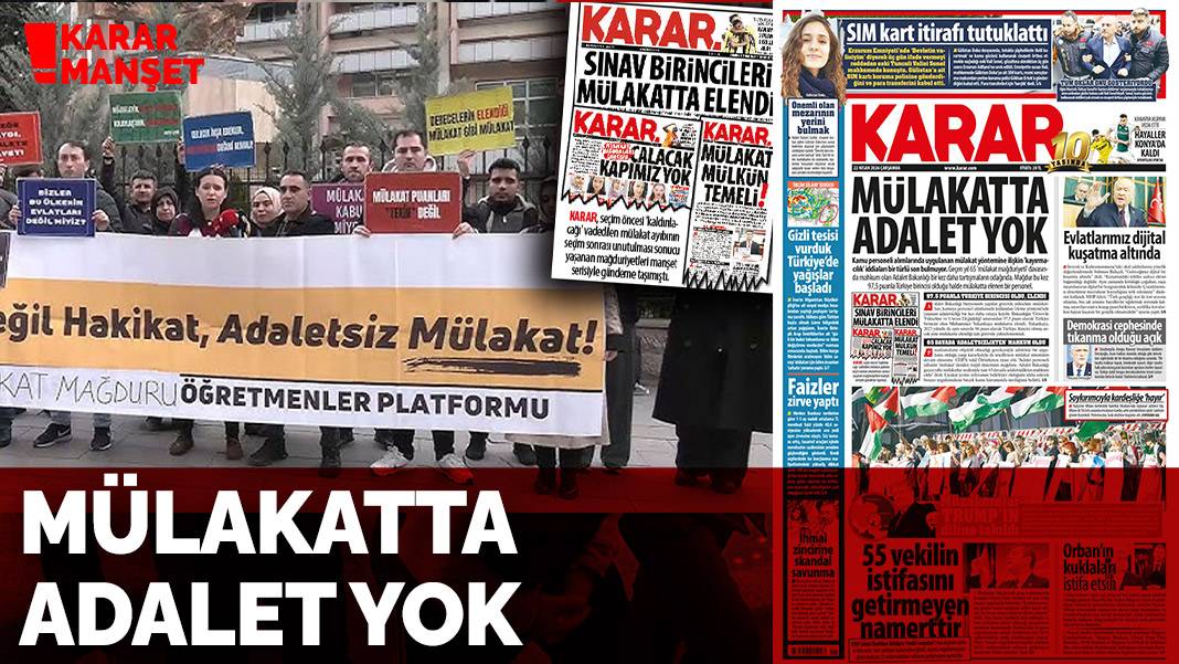 Mülakatta adalet yok