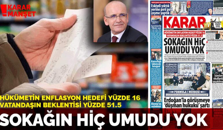 Hükümetin enflasyon hedefi yüzde 16 vatandaşın beklentisi yüzde 51.5: Sokağın hiç umudu yok