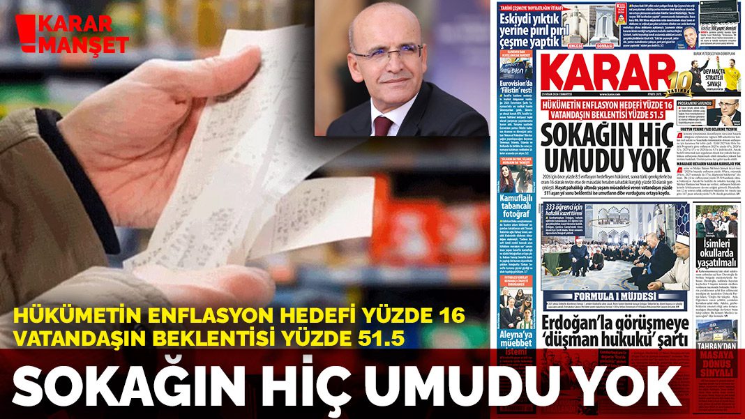 Hükümetin enflasyon hedefi yüzde 16 vatandaşın beklentisi yüzde 51.5: Sokağın hiç umudu yok