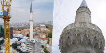 Ayasofya Camii’nin minaresinde restorasyon tamamlandı