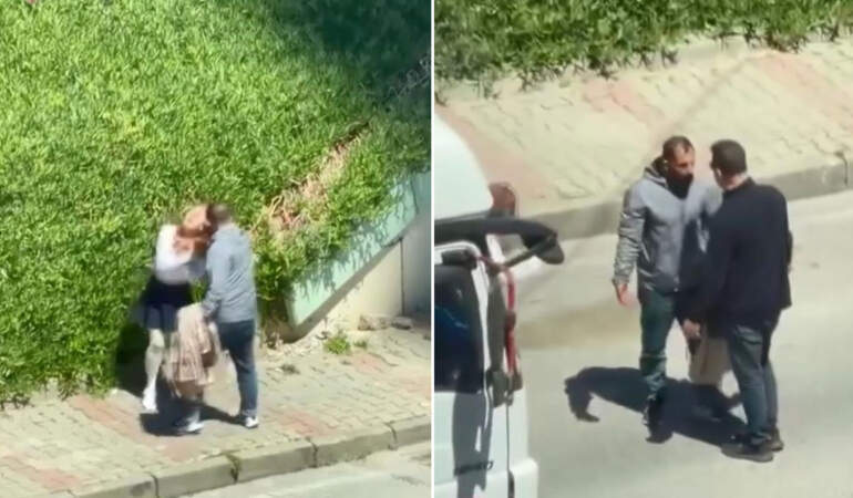 O anlar cep telefonuna yansıdı: Maltepe’de sokak ortasında kadına şiddet