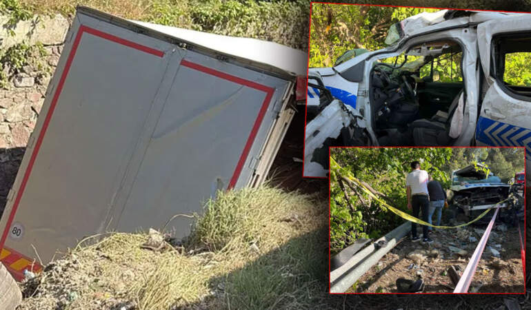 İzmir’de katliam gibi kaza: Biri polis 3 ölü, 4 yaralı