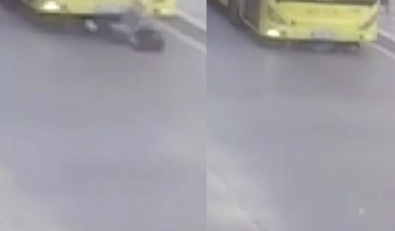 İETT otobüsü yaya geçidinden geçen çocuğa çarptı! O anlar kamerada