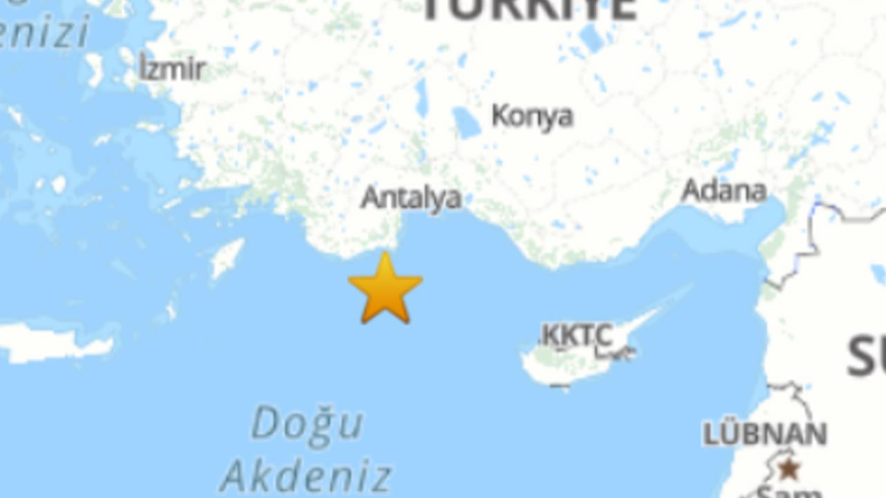 Akdeniz Açıklarında 3.8 Büyüklüğünde Deprem