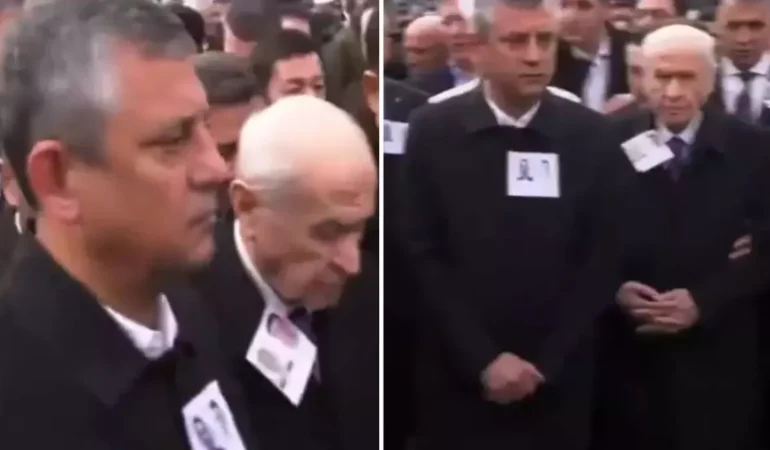 Cenaze töreninde Özel ile Bahçeli arasında dikkat çeken anlar