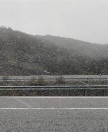 Çorum-Ankara Yolunda Kar Yağışı