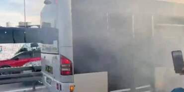Metrobüste yangın: Seferler durduruldu