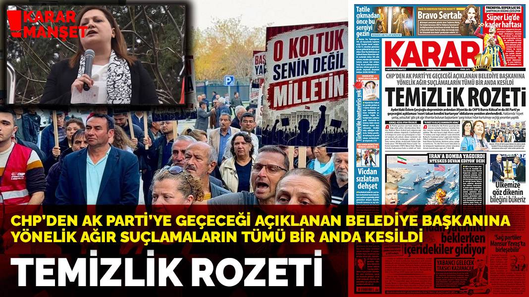 CHP’den AK Parti’ye geçeceği açıklanan belediye başkanına yönelik ağır suçlamaların tümü bir anda kesildi: Temizlik rozeti