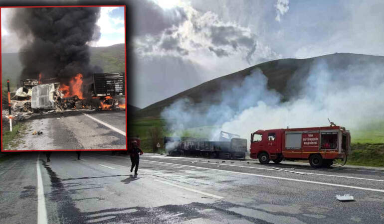 Bitlis’te feci kaza! Kafa kafaya çarpışan tır şoförleri öldü