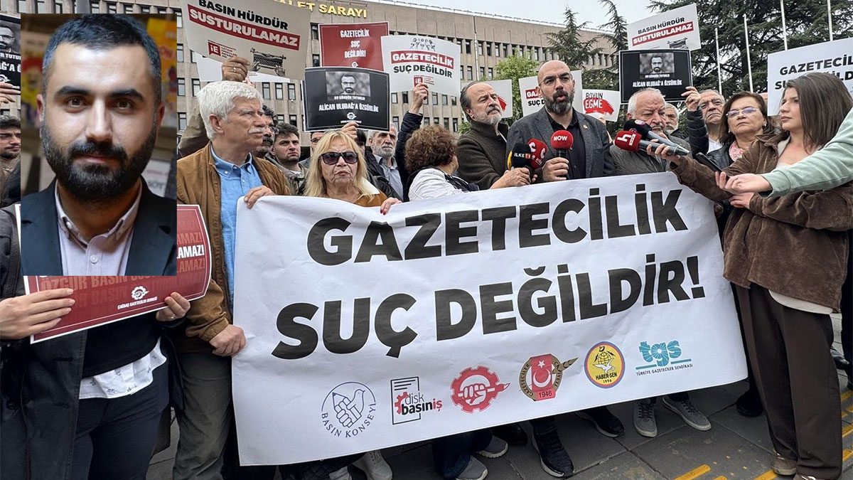 Ankara Adliyesi önünde Alican Uludağ’a destek çağrısı: “Gazetecilik suç değildir”