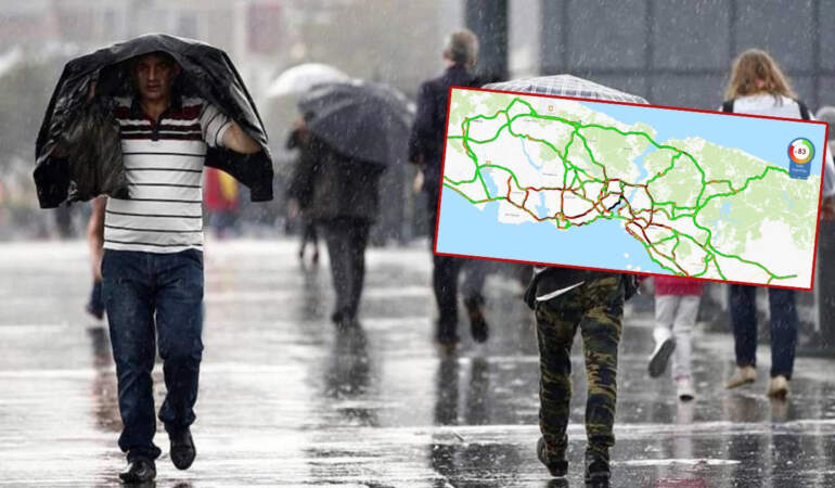Beklenen Yağmur İstanbul’u Şiddetli Vurdu: Kent Merkezinde Trafik Durma Noktasında