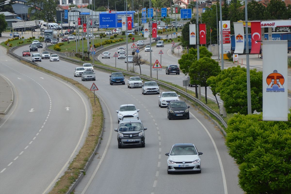 Havza’da Bayram Trafik Yoğunluğu
