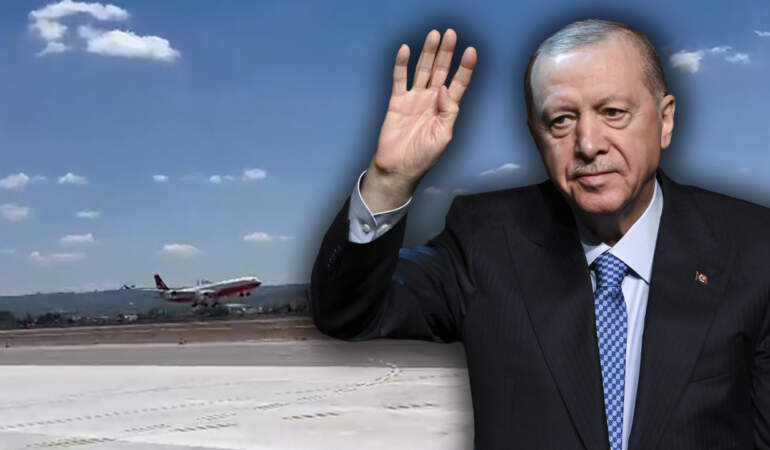Yenilenen Ankara Havalimanı’na İlk İnişi Cumhurbaşkanı Erdoğan Yaptı