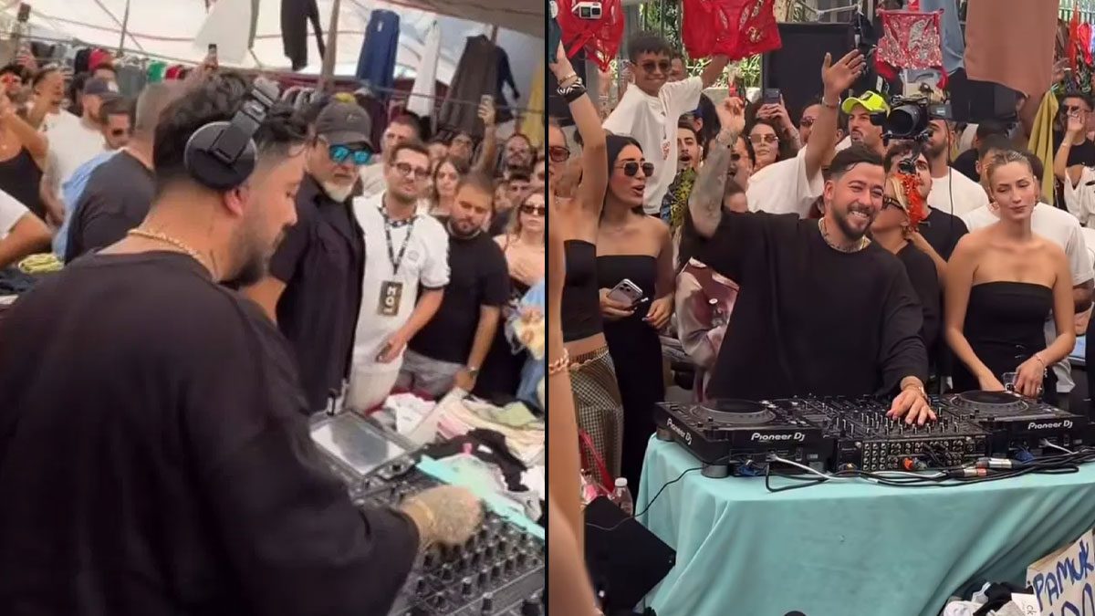 DJ Mahmut Orhan’dan Alaçatı pazarında sürpriz performans