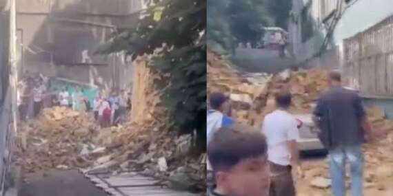Beyoğlu’nda metruk bina çöktü: Ekipler sevk edildi
