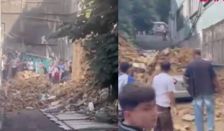 Beyoğlu’nda metruk bina çöktü: Ekipler sevk edildi