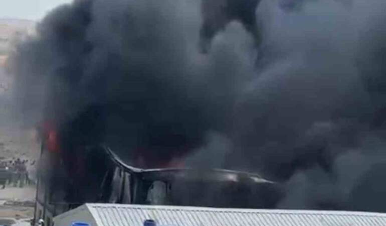 Ankara’da işçi konteynerinde yangın