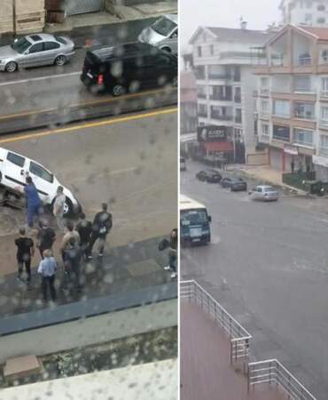 Ankara felç oldu! Yol çöktü, araç çukura düştü