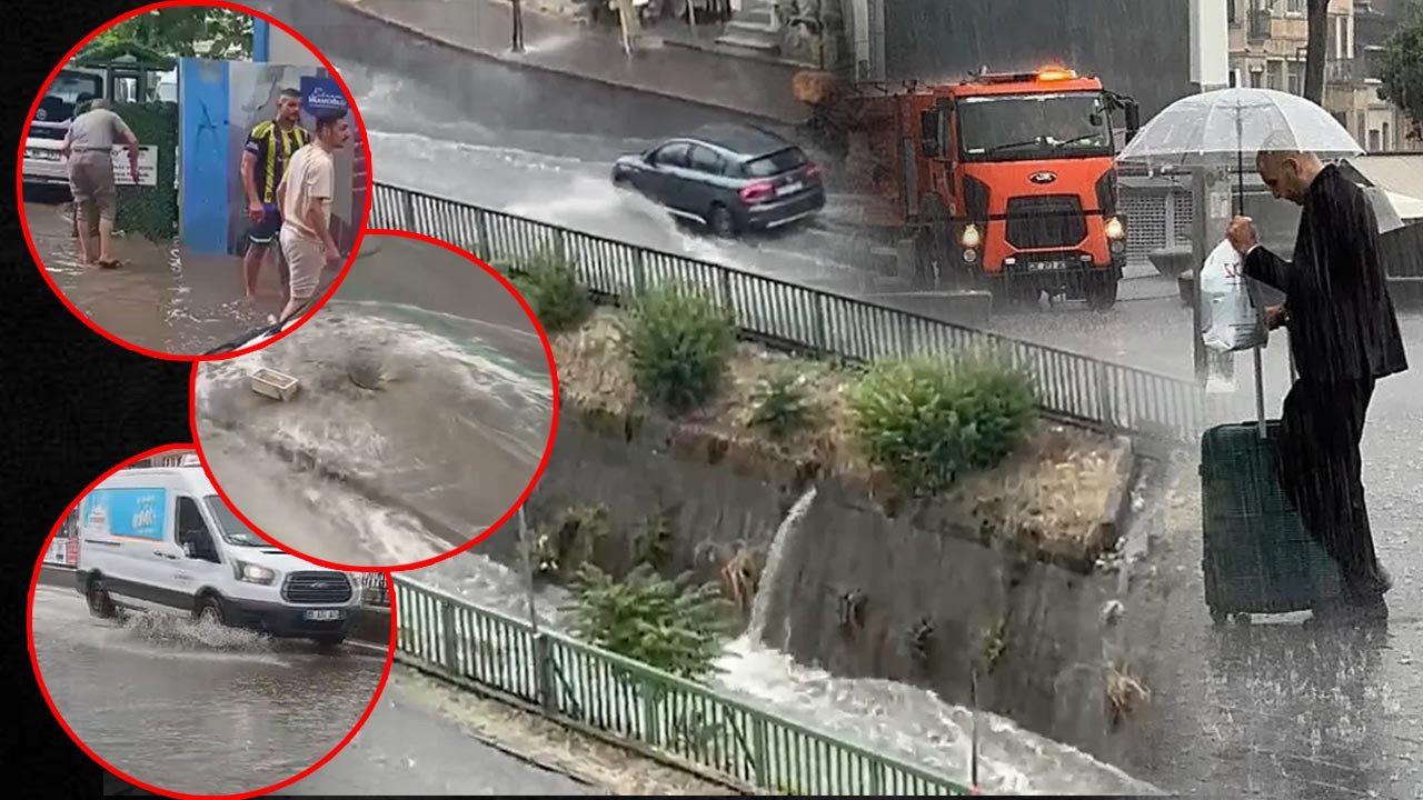 İstanbul’da Sağanak Hayatı Felç Etti! Caddeler Göle Döndü